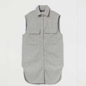 H&M Sleeveless Shirt Jacket Light Gray